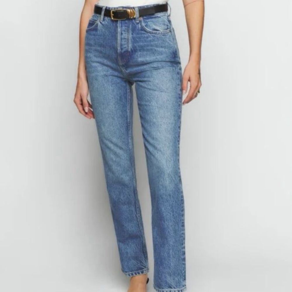 Reformation blue cotton jeans